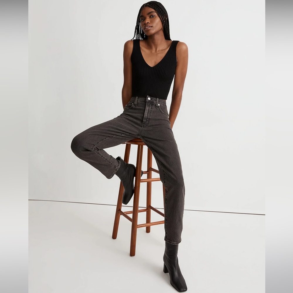 Madewell Straight-Leg Jeans in Washed Black